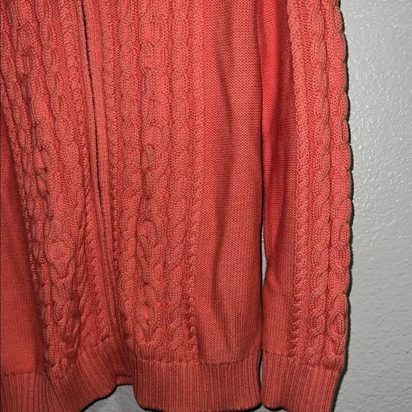 L.L. Bean Coral Zip-Up Sweater - Picture 4 of 7
